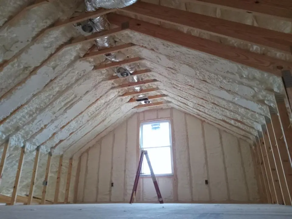 Spray foam roofing application for Crawl Space Insulation project in Riverhead